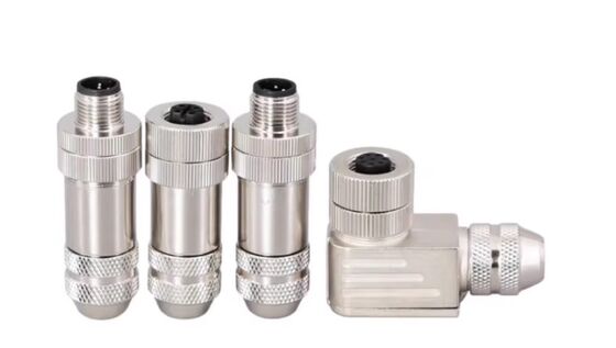 M12 Metal Shield connector internet profinet cable plug base 4pin 5pin 8pin 12pin waterproof