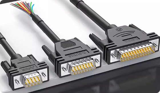 HDB15 Servo Motor Connector with 1000V Voltage Rating Silver Gold-Plated Contacts for Panel and Cable Mount